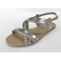 Women Woven Flat Sandals with PU Material